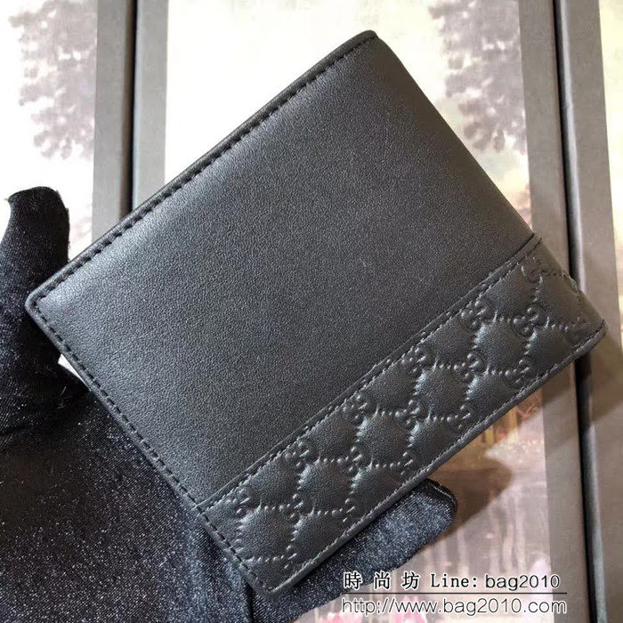 GUCCI古馳 專櫃同步 頭層牛皮 男士雙折皮夾 256408 克皮小G WTG1940